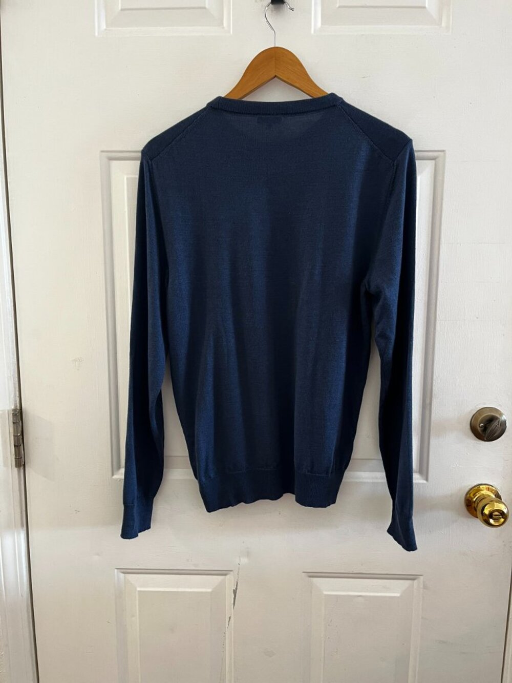 Isaia Men's Blue Cashmere/Silk/Wool Blend Pull-Over Crewneck Sweater Sz Med - Picture 8 of 10